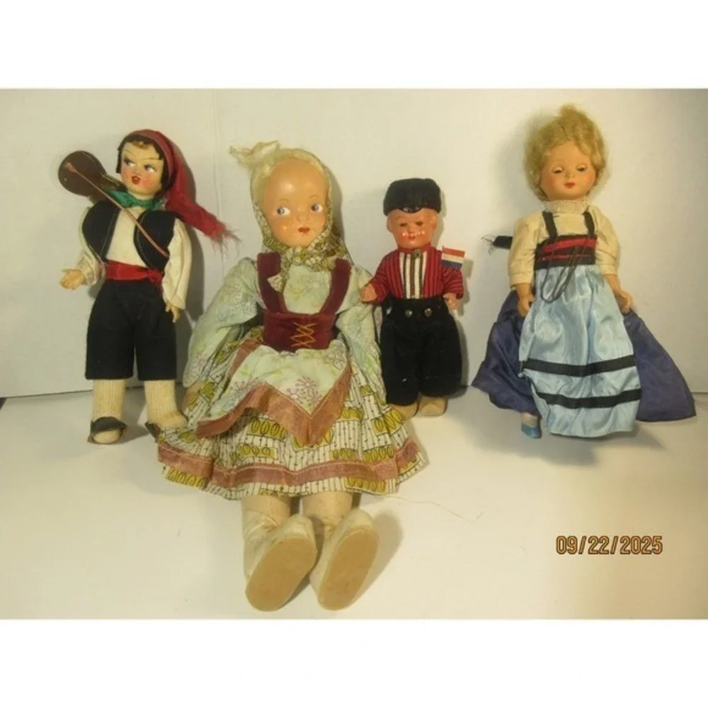 Vintage Souvenir Dolls Lot of 4 International Folk Costume Dolls